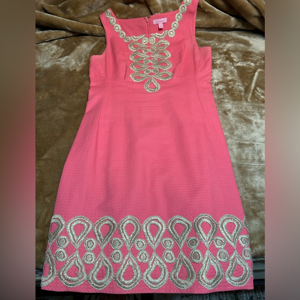 Size 4 Lilly Pulitzer dress. Coral & gold